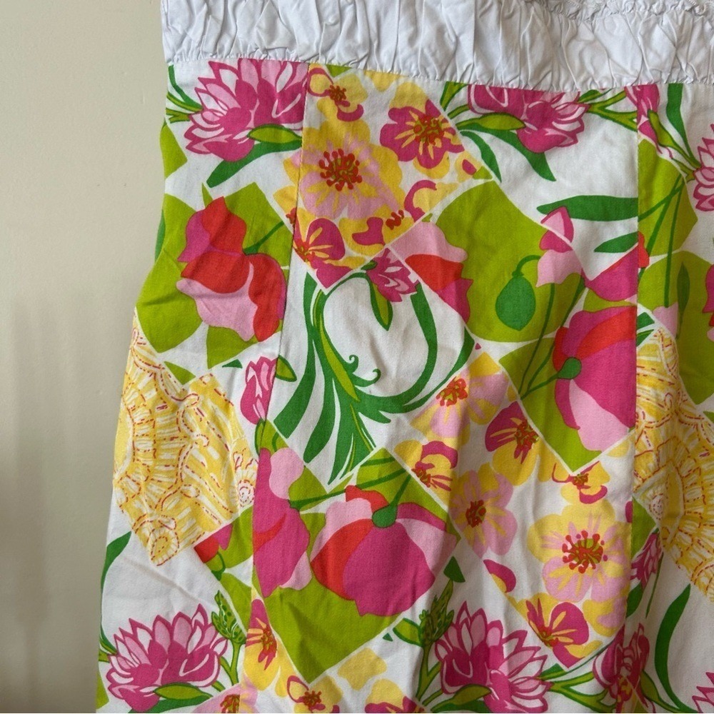 Lilly Pulitzer Franco Lilly Fields Forever Floral Tie Back Strapless Dress Sz 2 - Picture 3 of 7
